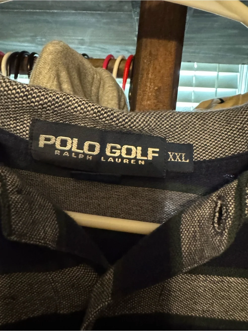 Ralph Lauren Polo Golf Long-Sleeve Striped Shirt - Navy & Gray